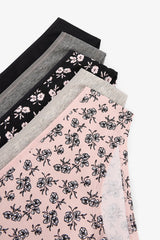 Floral Patterned Normal Waist 5-Pack Hipster Panties
