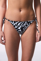 Tint Zebra Patterned Tie Low Waist Bikini Bottom