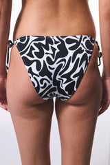 Tint Zebra Patterned Tie Low Waist Bikini Bottom
