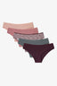 Leopard and Floral Print Low Waist 5-Pack Hipster Panties