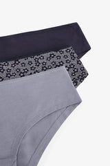 Daisy Girl Floral Pattern Low Waist 3-Pack Hipster Panties