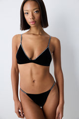 Velvet Triangle Black Bra