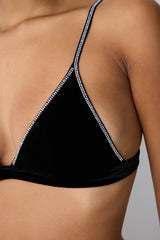 Velvet Triangle Black Bra