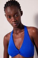 New Triangle Twist Navy Bikini Top