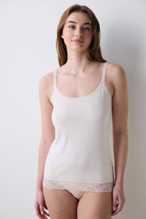 Cotton Lace Cream Tank Top