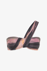 Nixie Striped One Shoulder Bikini Top