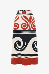 Ethnic Patterned Colorful Shay Long Beach Skirt