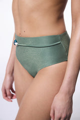 Green Beaded High Waist Bikini Bottom