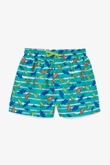 Boy's Striped Dinosaur Tie Detail Shorts