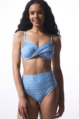 Spring Blue High Waist Bikini Bottom