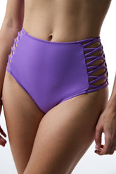 Purple High Waist Bikini Bottom