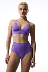 Purple High Waist Bikini Bottom