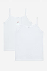Girl Sweet Heart 2-Piece Optic White Undershirt