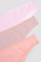 Coral Vibes Lacy Detailed 3in1 Brazilian