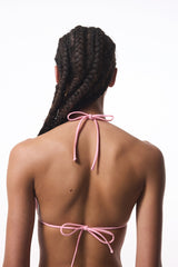Pink Pearl Triangle Bikini Top - Gamze Erçel Collection