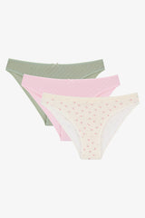 Green Day 3-Pack Multicolored Pointel Slip Panties