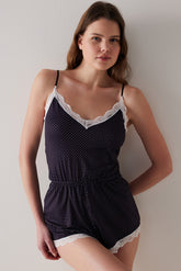 Dot Teddy Black Bodysuit