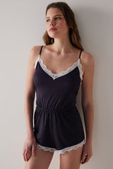 Dot Teddy Black Bodysuit