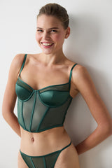 Corset Dark Green Croplet