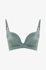 Khaki Silves Push Up Bikini Top