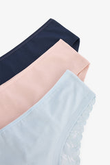Mixed Color Skyway Lace Detailed Low Waist 3-Pack Hipster Panties