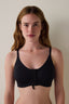 Black Easy Open Front-Opening Wire-Free Triangle Bra