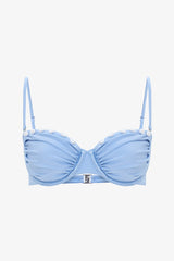 Seashell Beaded Blue Underwire Bikini Top - Gamze Erçel Collection