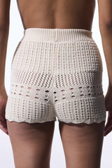 Stone Color Colette Embroidery Detailed Mini Shorts