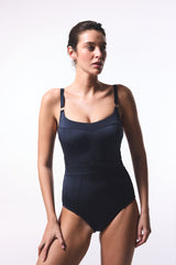 Black Dina Corset Shapewear Swimsuit