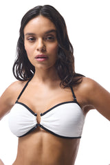 White Nicole Strapless Bikini Top