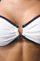 White Nicole Strapless Bikini Top