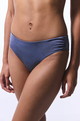 Gray Seashell Pleated Bikini Bottom - Gamze Erçel Collection