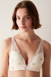 Dreamy Push Up Padded Bra Broidery Bra