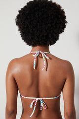 Nia Striped Triangle Bikini Top