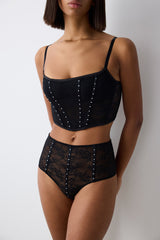 Black Corset Crop Top