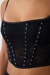 Black Corset Crop Top