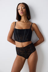 Black Corset Crop Top