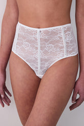 Stone Detailed Highrise Off White Thong