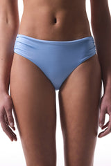 Seashell Blue Gathered Bikini Bottom - Gamze Erçel Collection