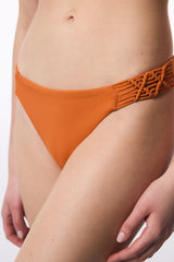 Orange Macrame Detailed Bikini Bottom