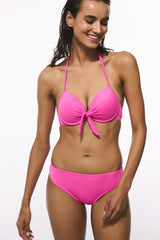 Pink Cup Halter Neck Underwire Bikini Top