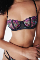 Glorie Floral Black Bra - Privee Collection