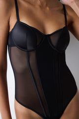 Half Cup Black Bodysuit