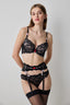 Broderie Belt Suspender Black Garter - Penti Loves Paris Collection