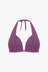 Purple Flora Cup Push Up Bikini Top
