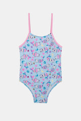 Girl's Mermaid Cat Multicolored Swimsuit