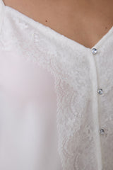 Bridal Delicate Satin Off White Tank