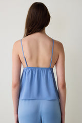 Blue Luna Lace V-Neck Satin Pajama Top