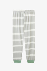 Light Gray Boys Chess Play Dinosaur Pattern Pajama Set