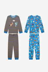 Boy Horses 2-Piece Multicolored Pajama Set